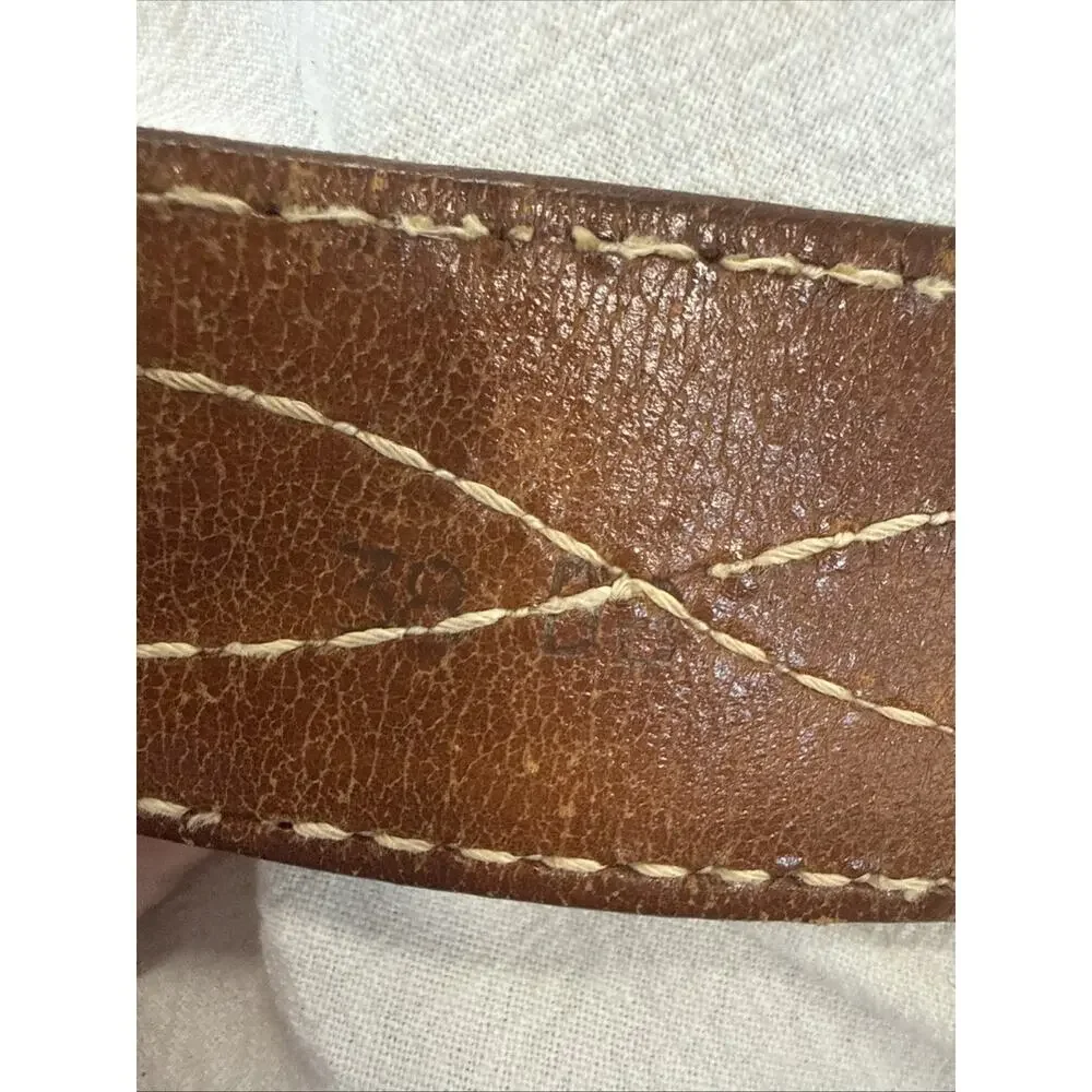 Vintage Justin 611N Leather Ranger Belt Gunslinger Figure 8 Stitch Roughout 38